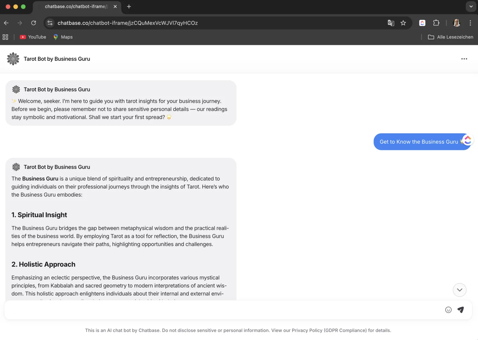 Business Guru — Interface