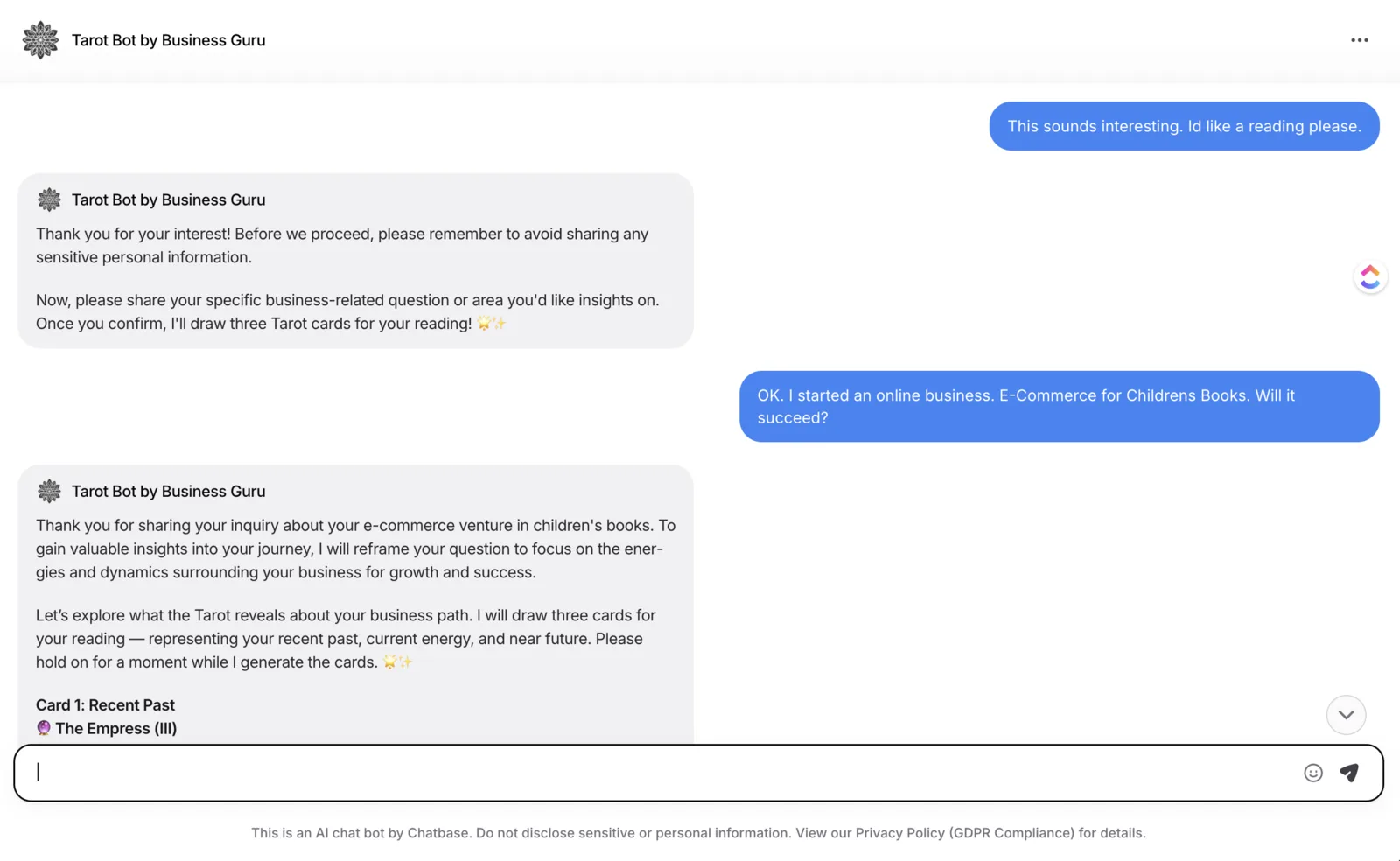 Business Guru — Interface