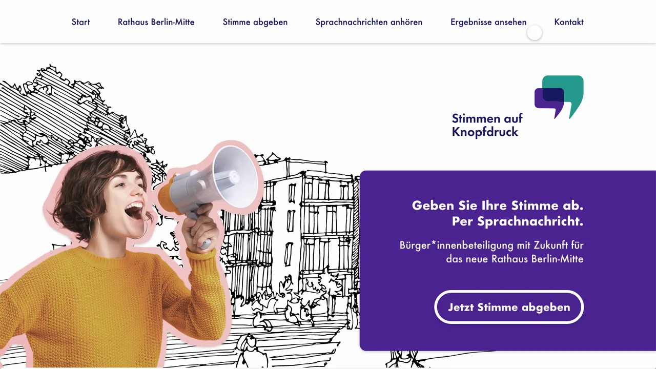 Stimmen auf Knopfdruck — Desktop-Ansicht